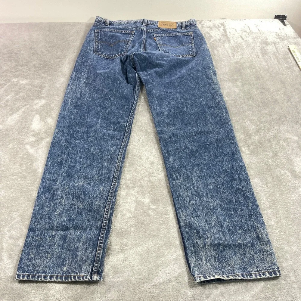 Vtg Levi's 505 Jeans Mens 34x31 Blue Acid Wash Orange Tab Straight Leg‎ Vintage